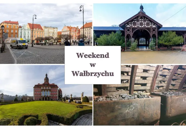 Wałbrzych atrakcje na weekend: kolorowy rynek, zabytkowa hala targowa, Książ i kopalnia.
