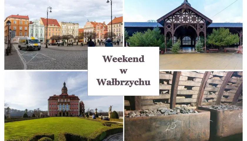 Wałbrzych atrakcje na weekend: kolorowy rynek, zabytkowa hala targowa, Książ i kopalnia.
