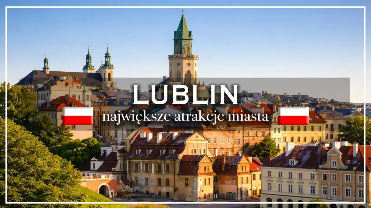 Lublin: zobacz największe atrakcje miasta. Widok na zabytkową starówkę z wieżą ratuszową i kościołami.