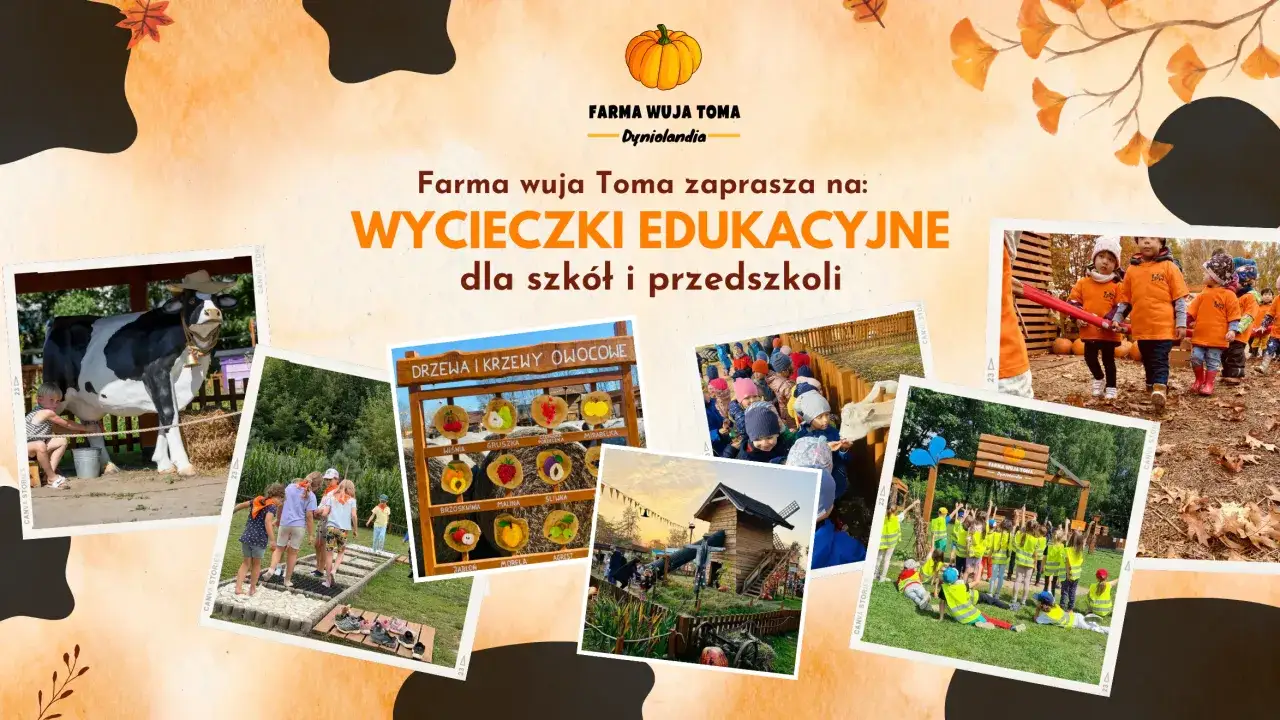 Farma wuja Toma zaprasza na wycieczki edukacyjne. Wspaniałe atrakcje dla dzieci w Warszawie: krowa, owoce, zwierzęta i zabawy na świeżym powietrzu.